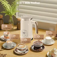 BioloMix Mousseur à lait intelligent 5 en 1 avec écran tactile LED, mousse de style pour café et latte, machine à mousse chaude et froide 4
