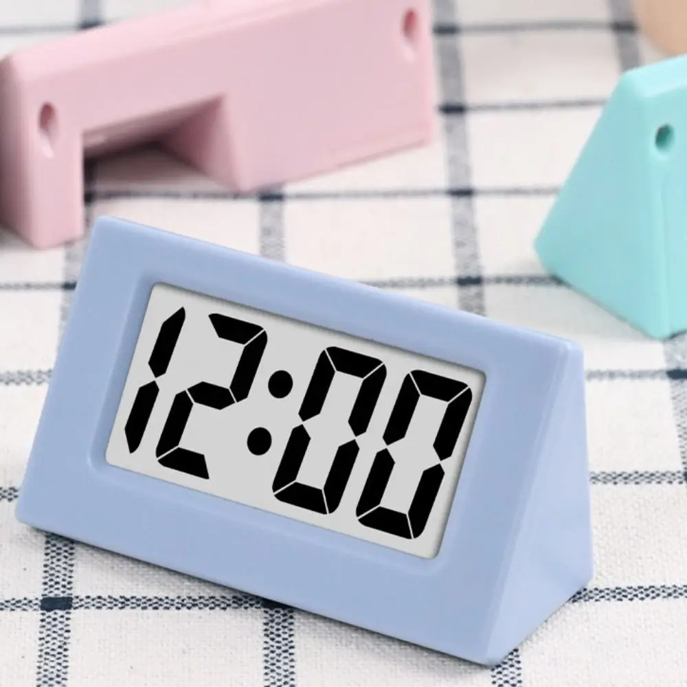Creative Simple LED Digital Clock Cute Time Display Mini Triangle Clock Mute Desk Electronic Office