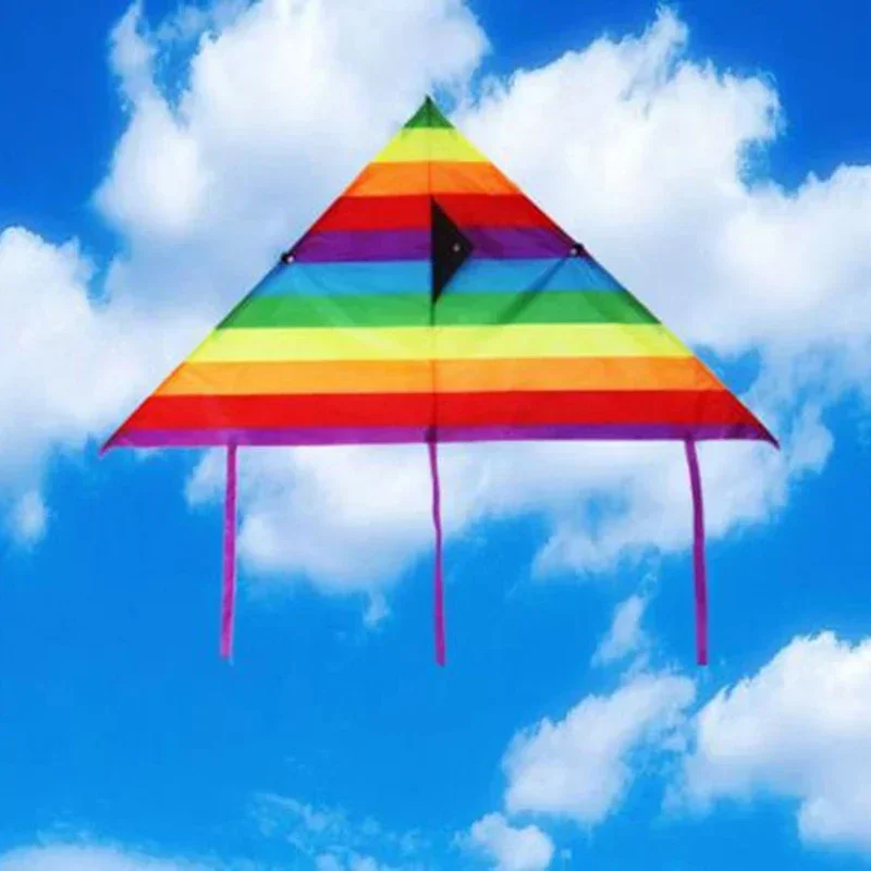 Rainbow Kite Flying Toys for Children Kites Handle Line Outdoor Sports Kites Professional Wind Kites with Kite String Kids Toy 2