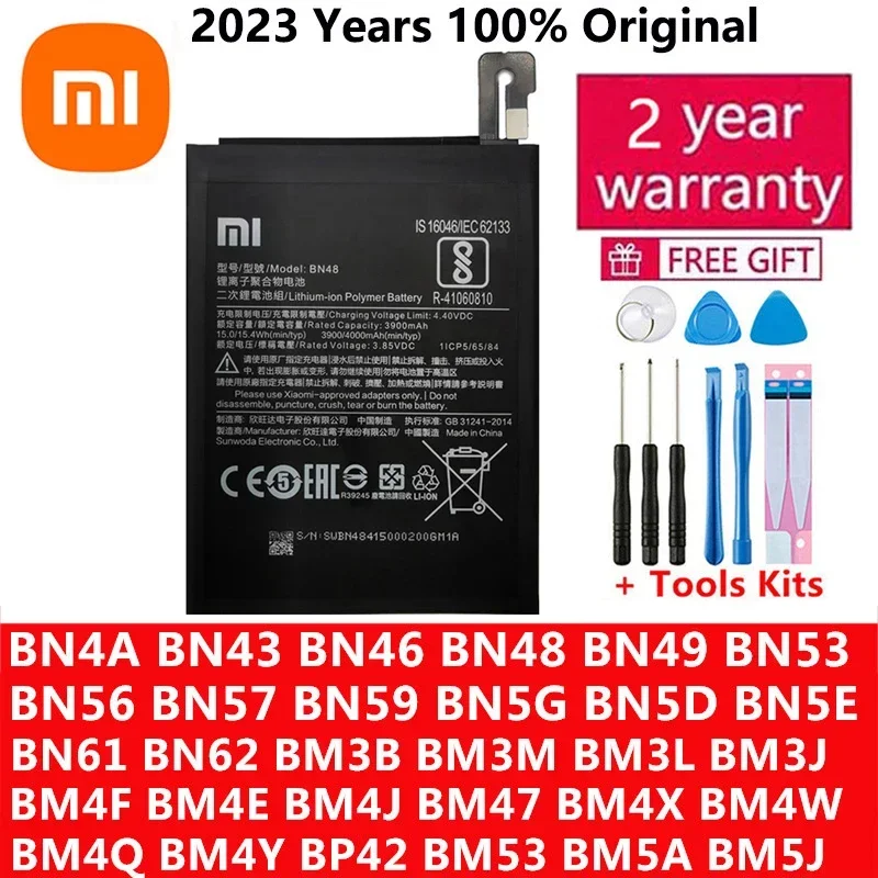 

Оригинальная батарея Xiaomi Mi Redmi Note Pocophone Poco F1 F2 F3 3 3S X3 4 4X K40 5 6 7 8 8T 9 9A 9C 9T 10 10S 10T 11 12T Pro Lite