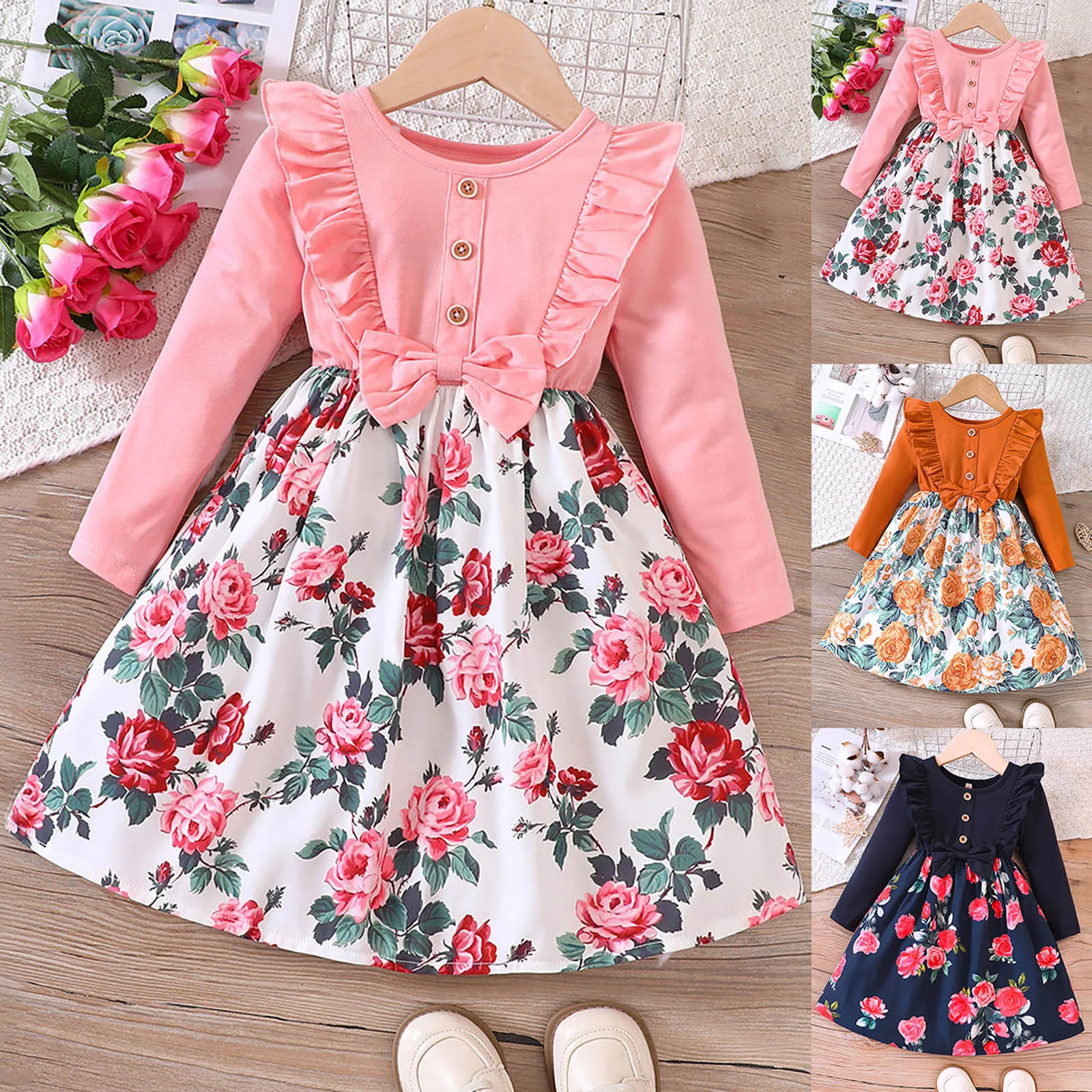 Beautiful Little Flower Printed Dress For Baby Girl
