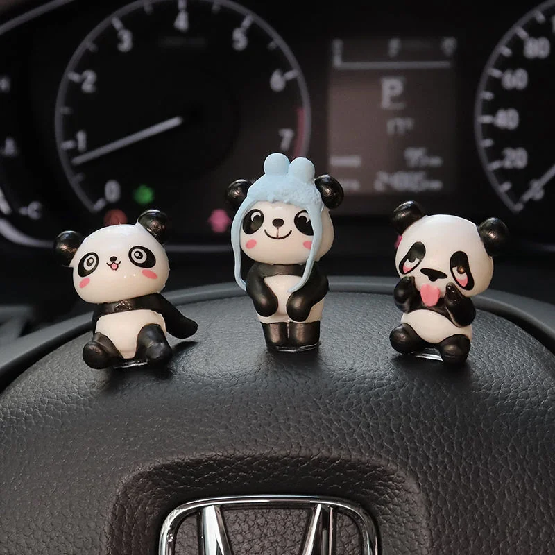 Ornamento di Altalena per Auto, Panda Decorazione Specchietto Interni Carino Accessorio di Sospensione Automatica per Casa Ufficio Auto