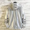 #4201 Black Sliver Shinny Jacket Men Bomber Jacket Korean Style Hip Hop Jacket Slim Men Jackets And Coats Streetwear Hooded Coat 5