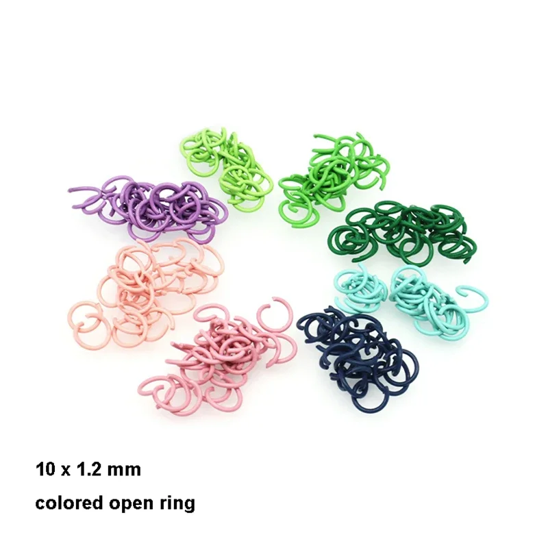 100pcs Colorful Metal Jump Rings Open O Ring for Jewelry Findings Repair Connectors Leather Craft Bag Garments Shoes Decor