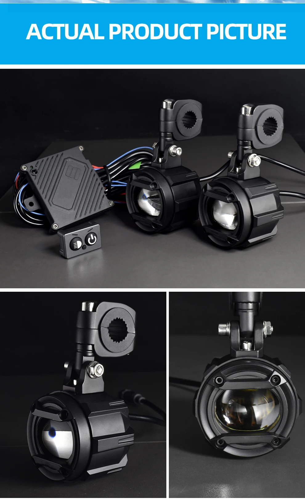 011Artistic D-light　150 Powerful Motorcycle LED Auxiliary Spotlight 150W 150000LM