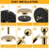 8 PCS Stainless Steel Stanchion Post Queue 5 ft Red Velvet Rope Red Carpet Ropes and Poles Crowd Control Barriers for Red 3