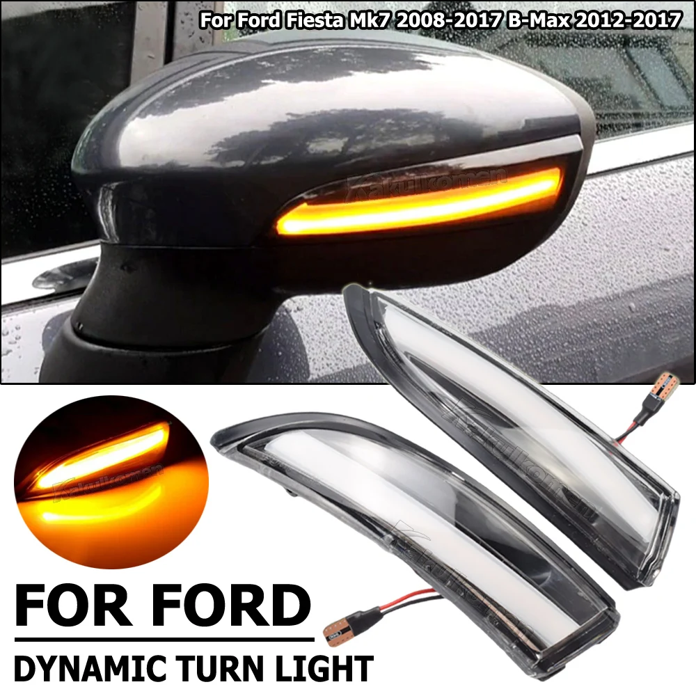 Indicatori Di Direzione Dinamici A LED Per Fiesta MK6 MK7 (2008-2017) E B-Max, Giallo/blu, Con Attrezzi Inclusi