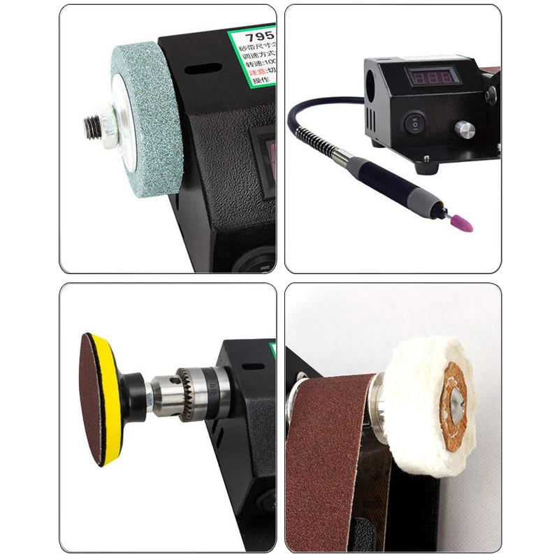 Electric Belt Sander Grinder DIY Sander Polisher 775/795 Motor Belt Grinder Knife Sharpener Optional Accessories 110V/220V