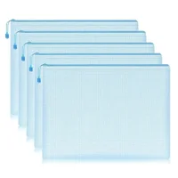 5 PCS A4 A5 A6 Mesh Zipper Pouch Document Bag Waterproof Zip File Folder Storage Bags A4 A5 A6 Office School Supplies Stationery 5