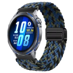 Magnetic Nylon Watch Strap - 20mm/22mm Versatile Wristband Bracelet - Width 22mm (Camouflage blue)