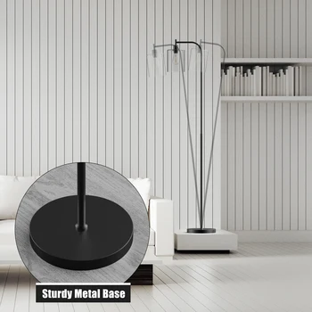 Modern Standing Tall Industrial Arched/Arc Floor Lamp with Glass Shade and 2 Bulbs Included 4