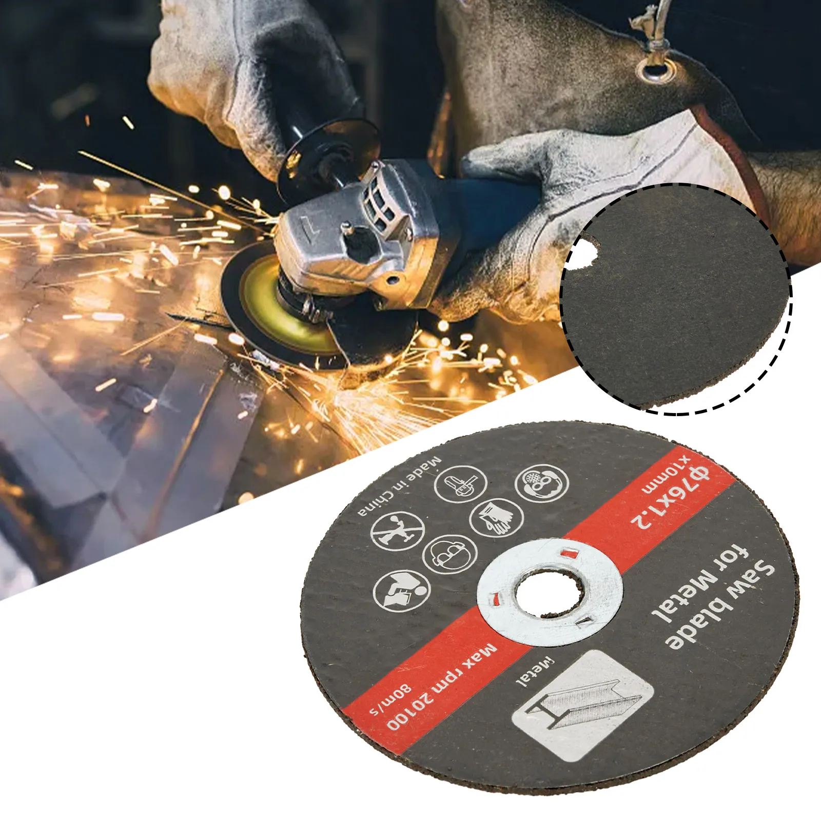 

Saw Blade Cutting Disc Steel Cutting 76mm High Hardness Resin Wear Resistance Double Mesh Excellent Grinding Wheel Saw Blade