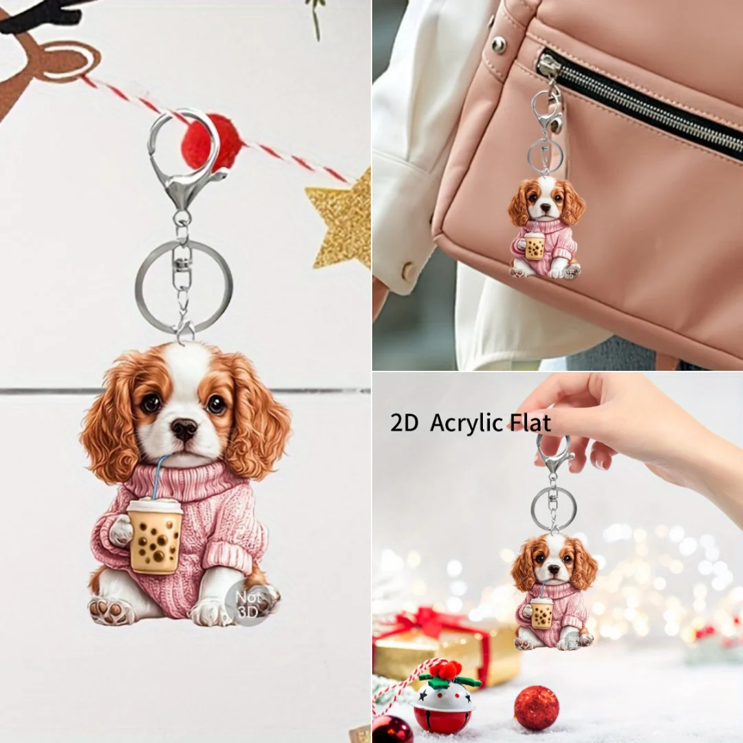 Cavalier King Charles Spaniel Acrylic Keychain - Cute Dog Lover Gift For Purse, Bag, Or Backpack Charm - View #2