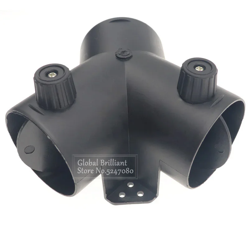 Heater Duct Connector 60mm/75mm Car Heater Air Vent Ducting Y T Piece Exhaust Connector w/Dual Regulating Valve Flap For Webasto Diesel Parking Heater