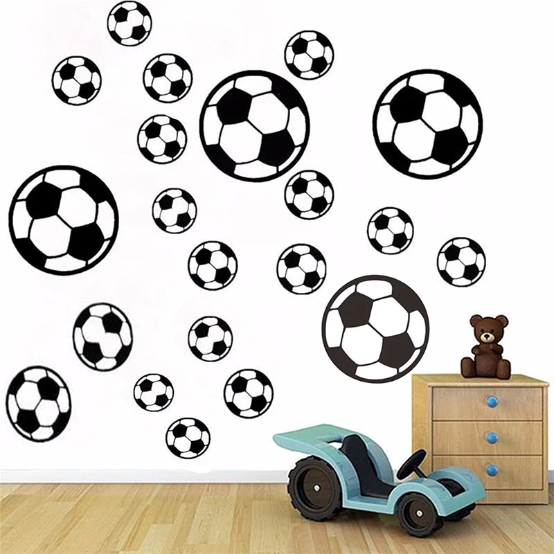 Football Soccer Wall Stickers Self-Adhesive Vinyl Wall Decals for Kids Sport Bedroom Refrigerator Sticker Home Decoration - 2