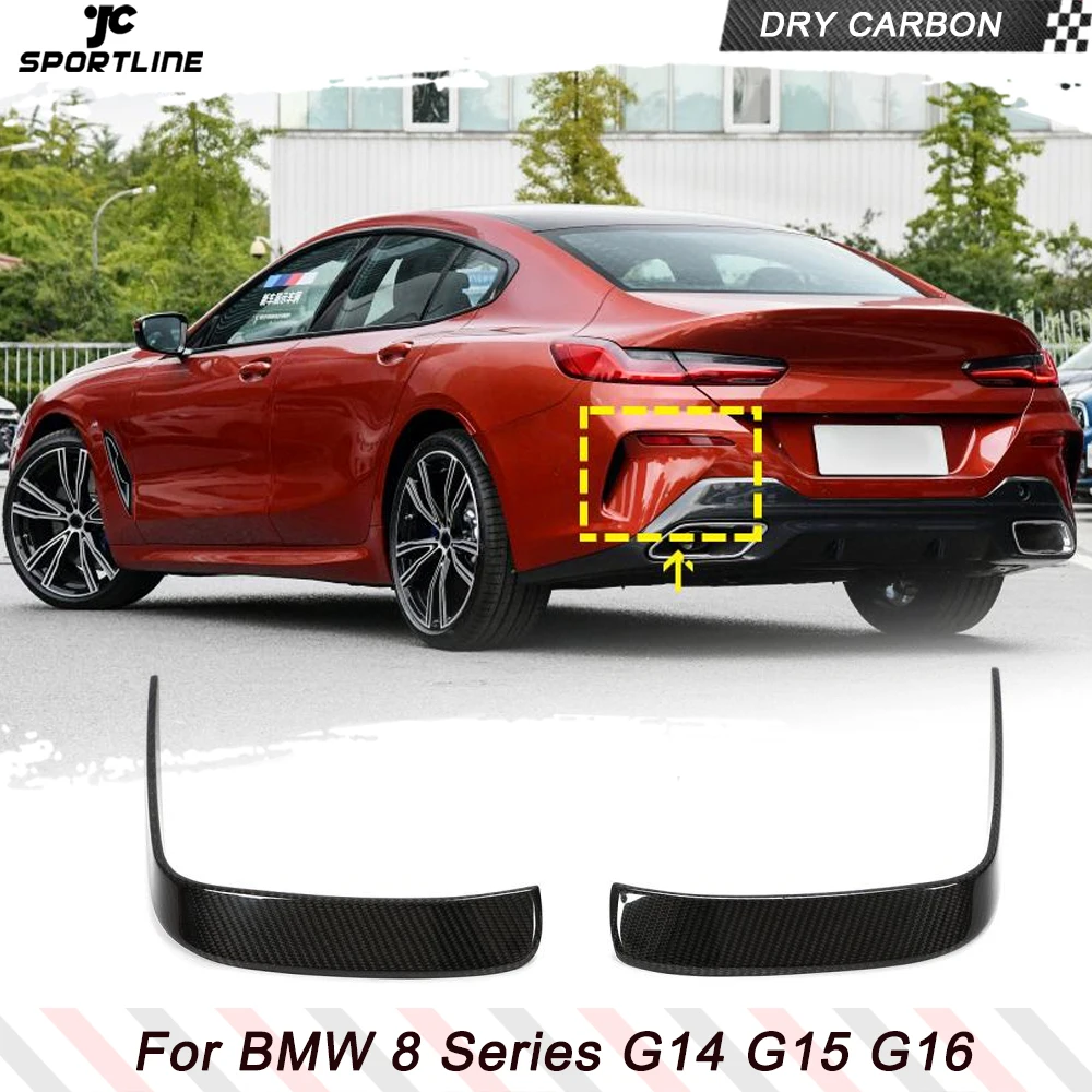 

Разветвители для заднего бампера из сухого углеродного волокна, литьевые планки для BMW 8 серии G14 G15 G16 M850i, 2 двери 2019 2020, задние планки