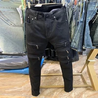 Men Jeans Pants Korean Zipper Patchwork Men Zip Pants Denim Straight Pant Male Streetwear Hip Hop Vintage Fashion Jeans Trousers 1