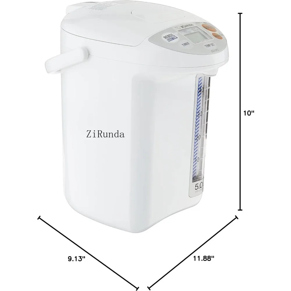 Water boilers and heaters. Easy to clean non stick interior 169 ounces/5.0 liters, white, four temperature settings for home use