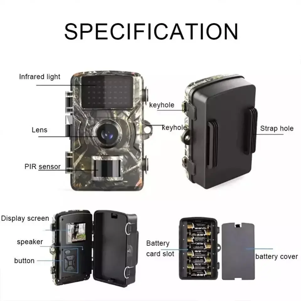 Wildlife Scouting 2.0 Inch Screen Hunting Trail Camera 16MP HD 0.7s Trigger Times 12Months Long-term Standby Times IP67