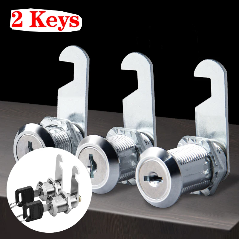 

Universal Safe Cam Cylinder Lock 16/20/25/30mm With Keys Tongue locks Mailbox File cabinet Drawer Security Furniture Hardware