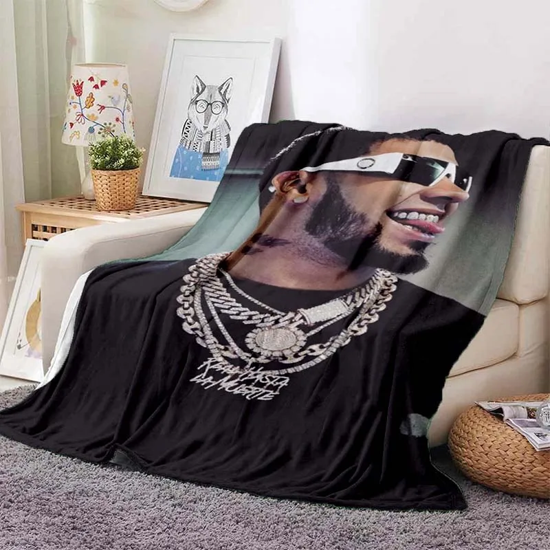 

Free Anuel AA Rapper Hip Hop Singer Blanket,Soft Throw Blanket for Home Bedroom Bed Sofa Picnic Travel Office Cover Blanket Kids