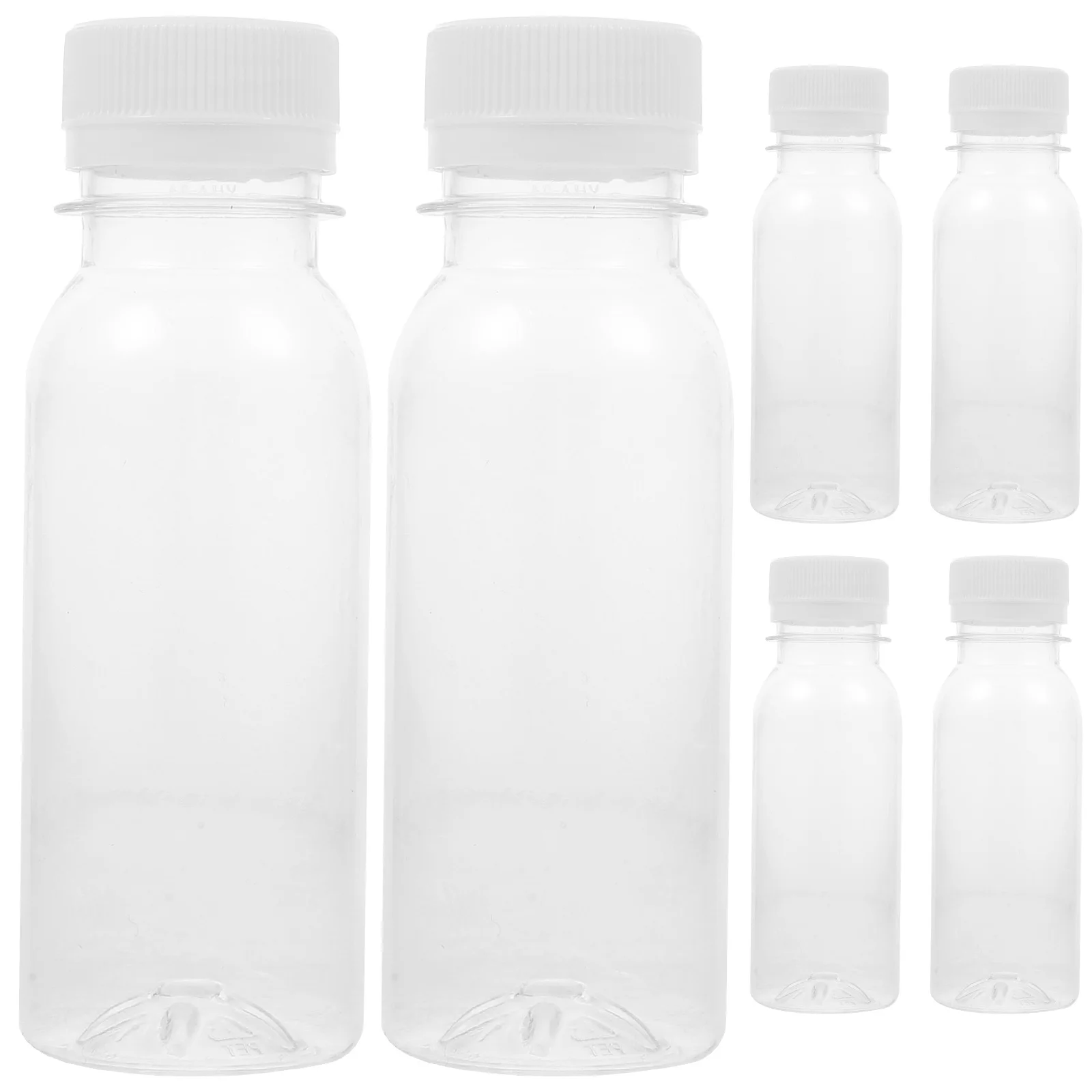 

6Pcs Clear Milk Bottle Pet Juice Shot Bottles Refrigerator Household Outdoor Breakfast Lunch Water Dispensers Honey Sauce Butter