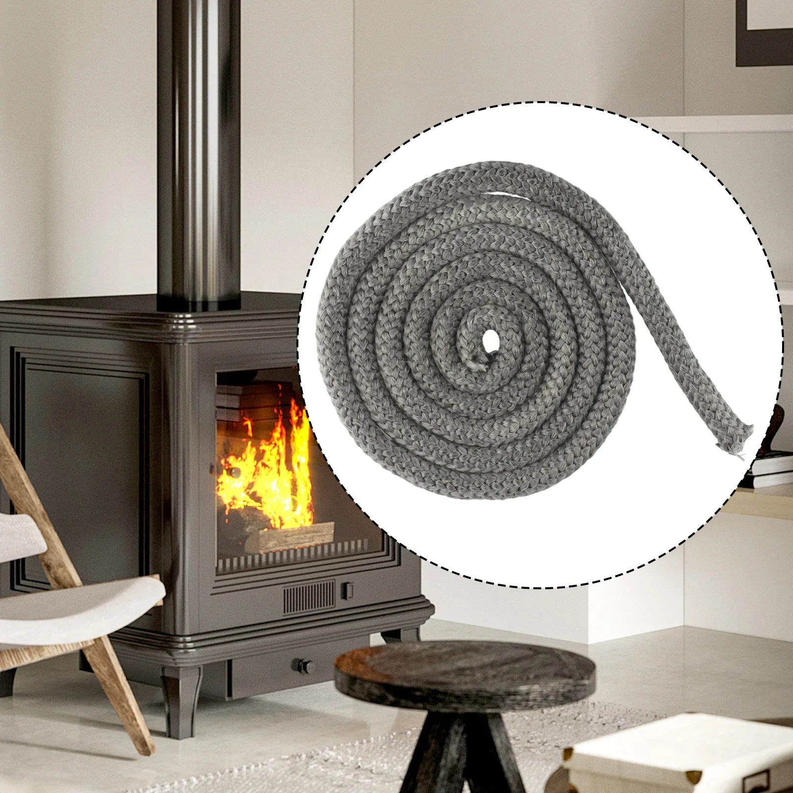 Durable New Practical Stove Rope Fiberglass Ropes 14/16mm 6.56ft Accessory Black Burner Door Sealer Pellet Stoves
