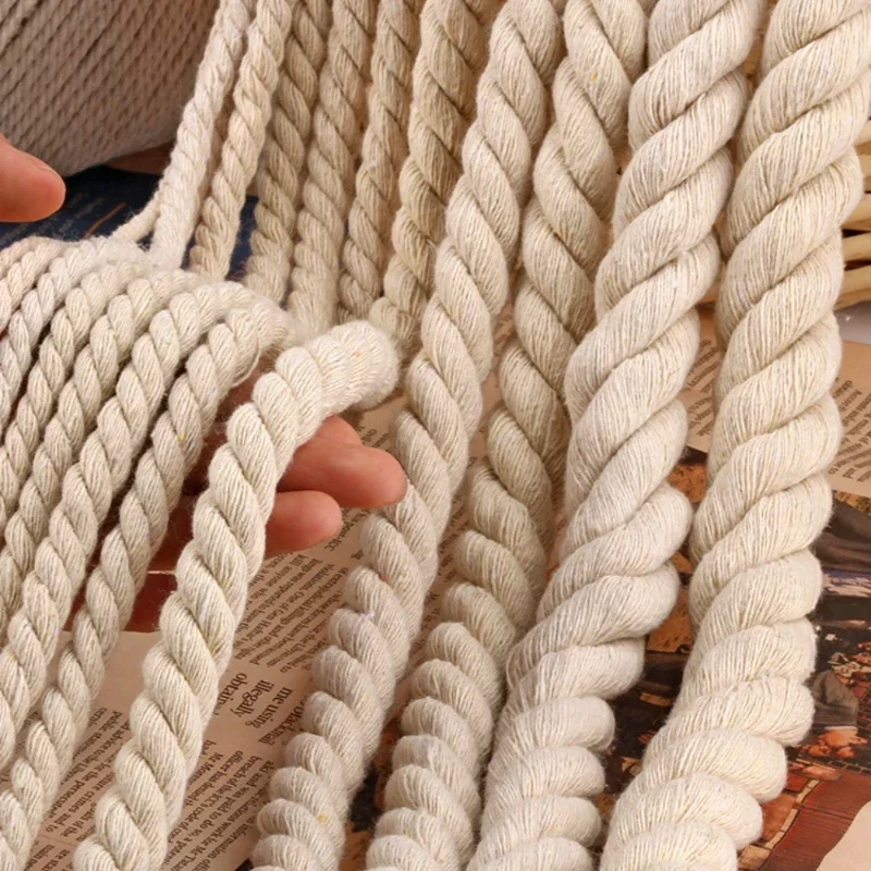 Natural white cotton rope tapestry DIY hand-woven three-strand cotton rope various specifications 1.5MM to 20MM