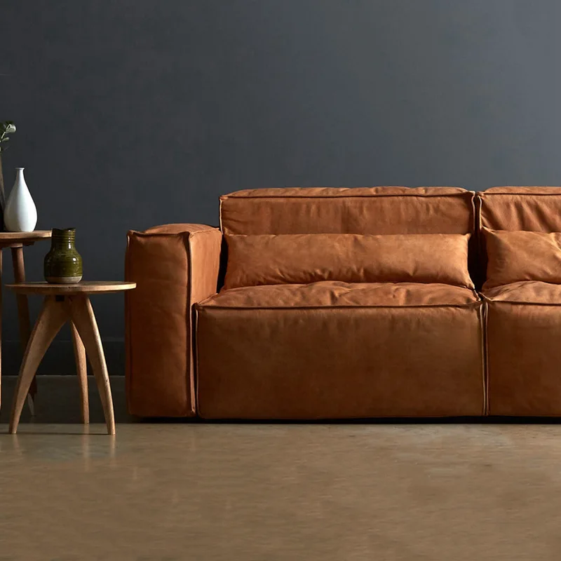 

QS4 American light luxury retro home bar technology leather luxury sofa wholesale small apartment