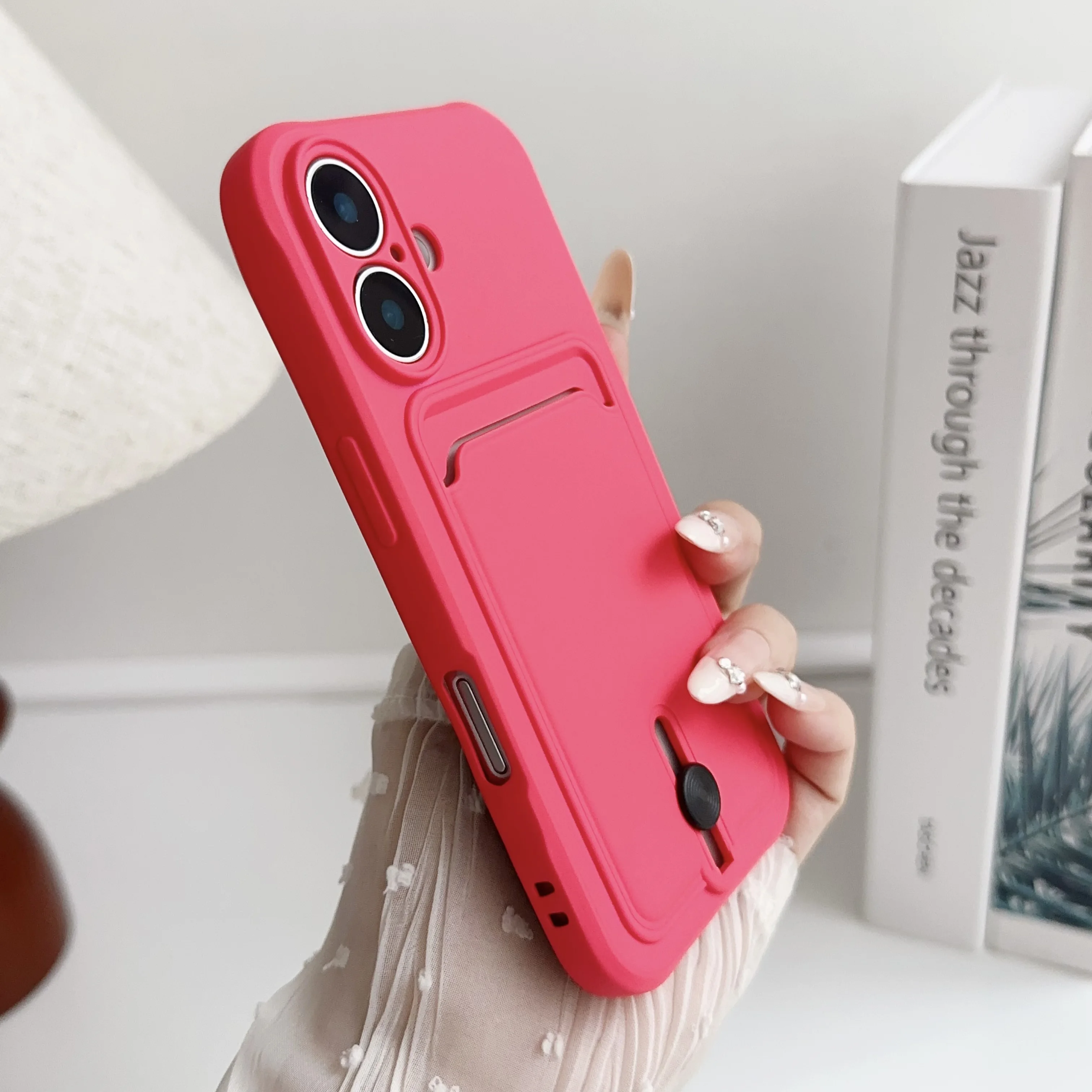 Vibrant Silicone Wallet Phone Case with Card Holder and Shockproof Protection