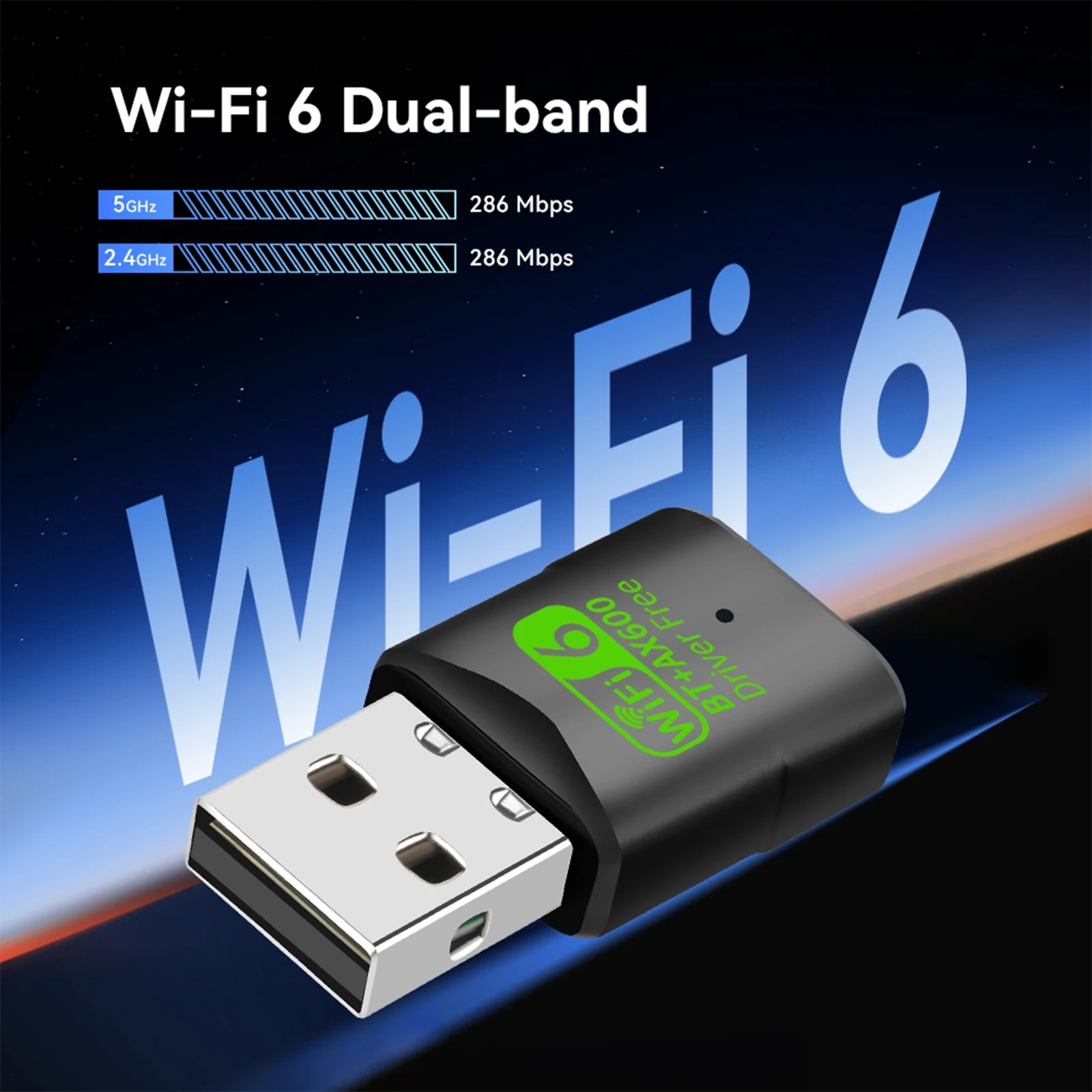KEBIDUMEI WiFi 6 USB 어댑터 AX600 블루투스 5.4 5GHz 네트워크 카드 150M BT4.2 WiFi 동글 2.4G 무선 수신기 (윈도우 10/11용)