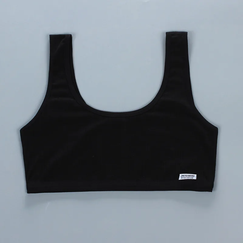 Training Bra Sports Bra Cotton Bra Girls Bra Cotton Striped Vest Young Girls Suspenders Double Layer Summer 8-16 Year Old