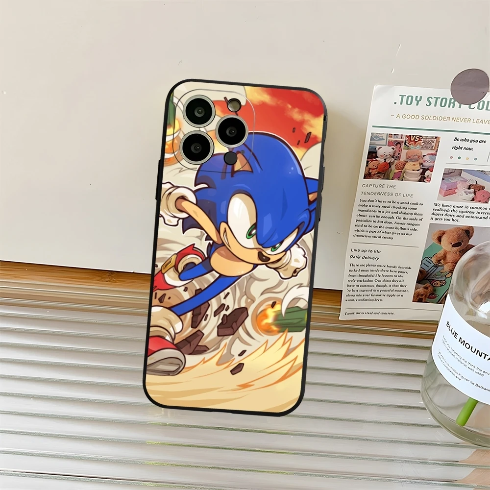 thumbnail image 1 of Funda de teléfono S-SonicES Cartoon H-HedgehogES para iPhone 15ProMax 14 11 13 12 16 Pro Xs Max Mini Xr X 7 8 6 Plus Carcasa protectora, 1 of 5