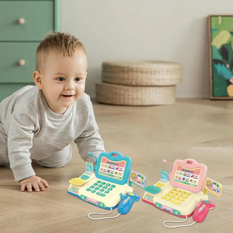 

Children Girl Grocery Store Playset With Lights And Sounds Calculator And Scanner Mini Supermarket Cash Register Playset Gift