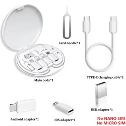 Universal Multi - Port Charging Adapter Kit - 60W USB - C, USB - A, Micro, and Lightning Conversion Set (White)