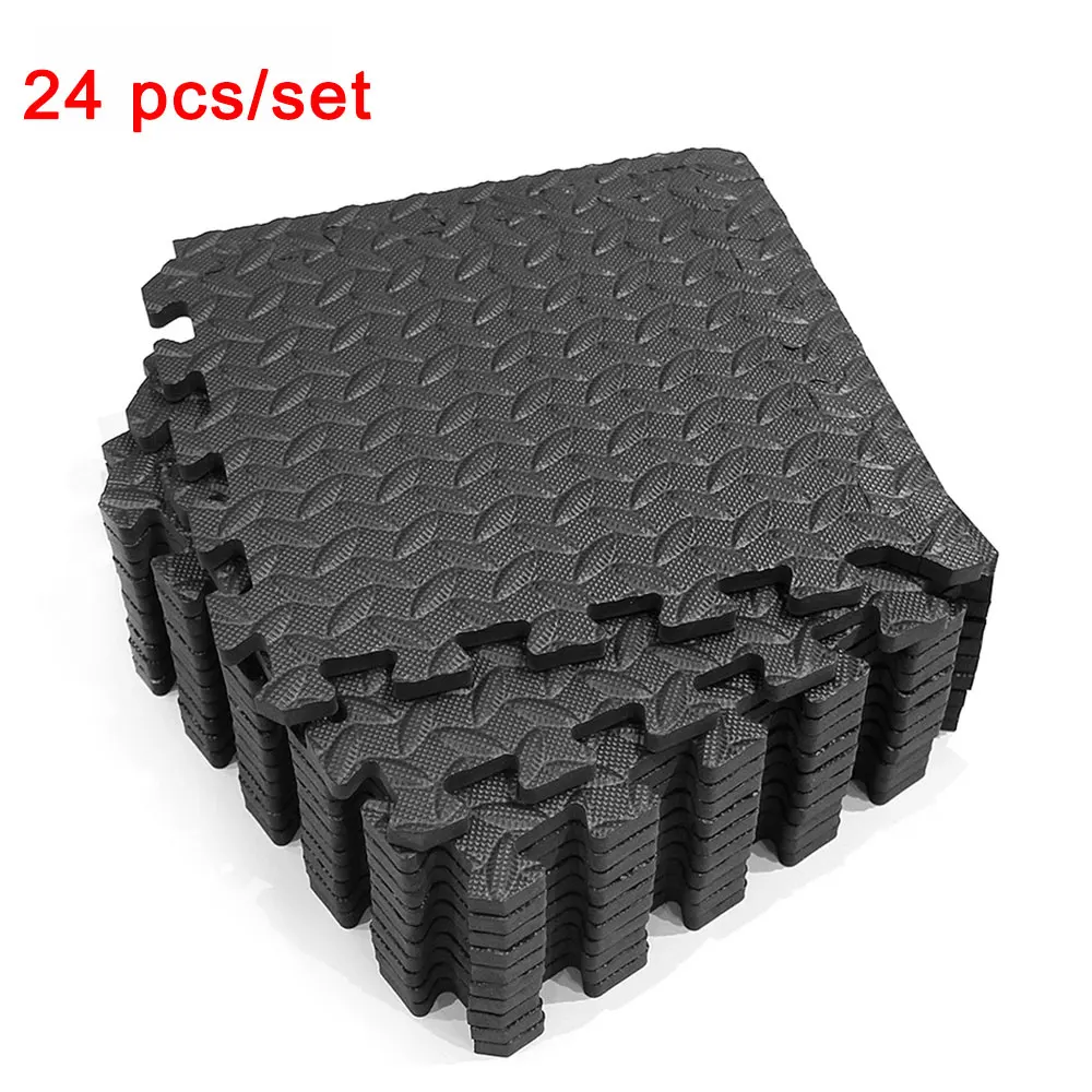 24Pc/12Pc Home Gym Mat EVA Leaf Grain Floor Mats Splicing Floor Pads Patchwork Rugs Yoga Thicken Cushion Fitness Equipment