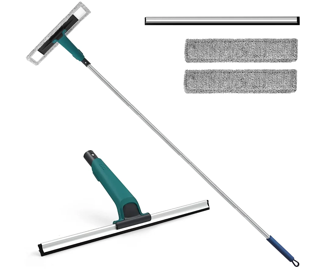 JEHONN Window Shower Squeegee for Glass Door with 60 Inches Long Handle