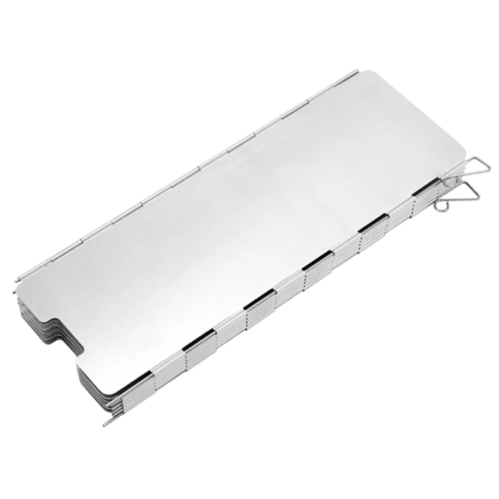 8/10 Plates Foldable Gas Stove Windshield with Storage Bag Cooking Burner Windproof Screen Aluminum Alloy for Backpacking Stove