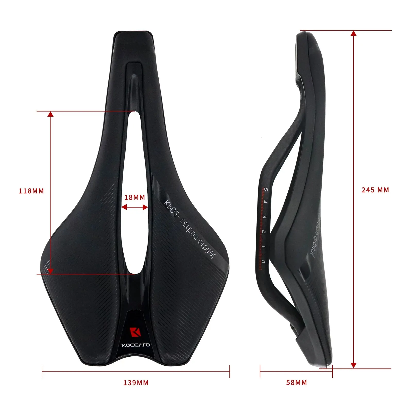 Carbon Saddle KOCEVLO Dimension 143 Ultralight 120g Breathable Comfortable Bike Racing Saddle Carbon Rails