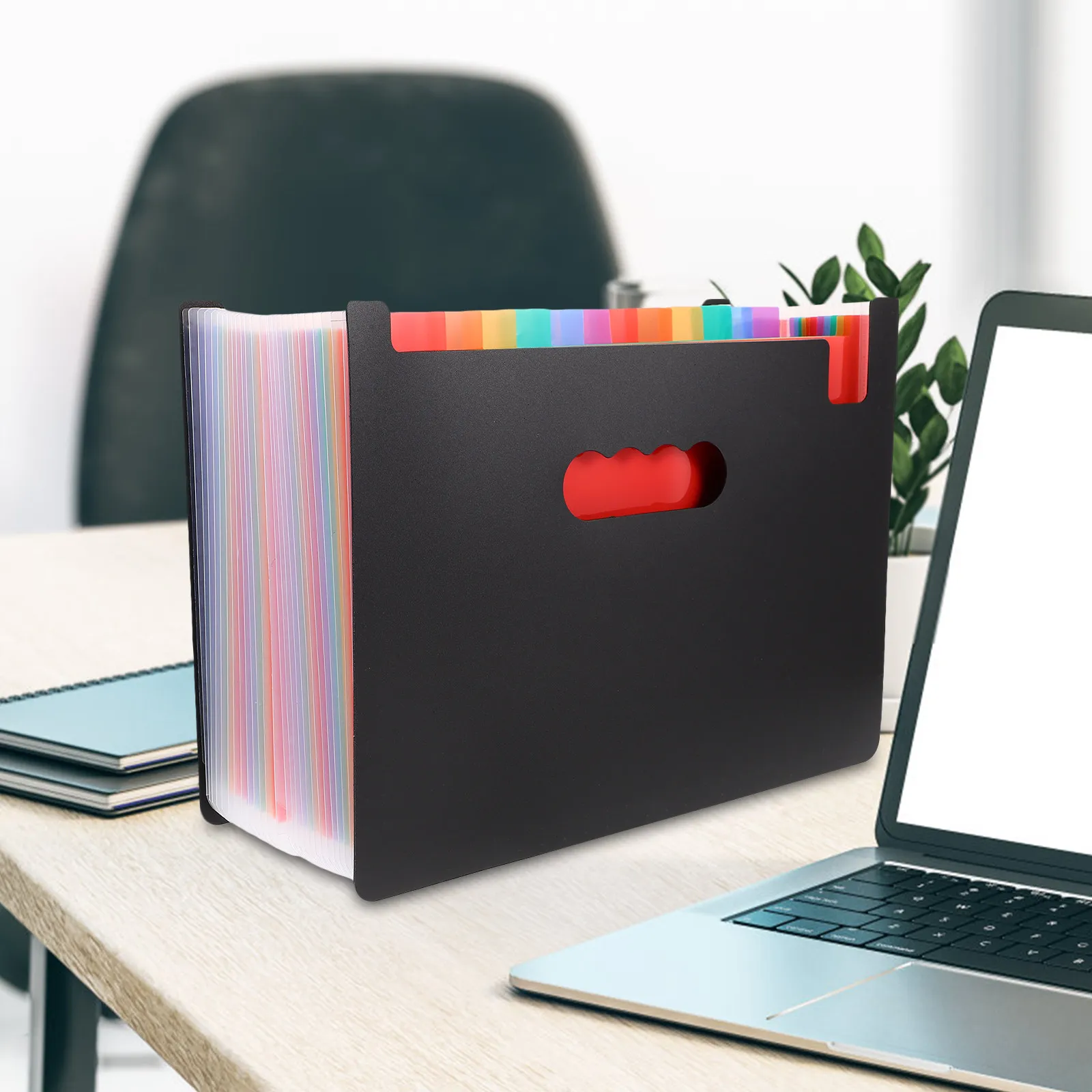 컬러 분류 라벨이 있는 확장형 파일 폴더 레인보우 아코디언 정리함, 사무실용 다층 휴대용 문서 보관함