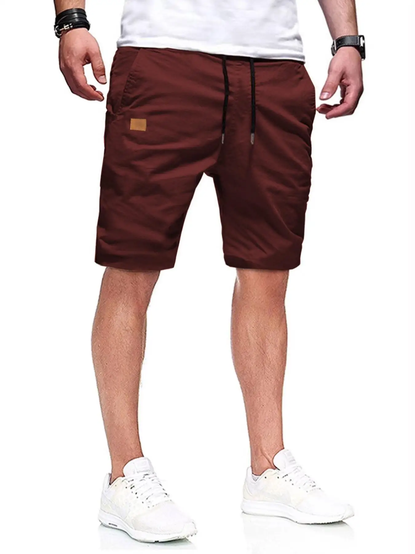 Neue Herren-Freizeitshorts, Bermuda-Shorts, Fitness-Jogging-Shorts, Vintage-Cargoshorts mit elastischem Bund – Detail 14