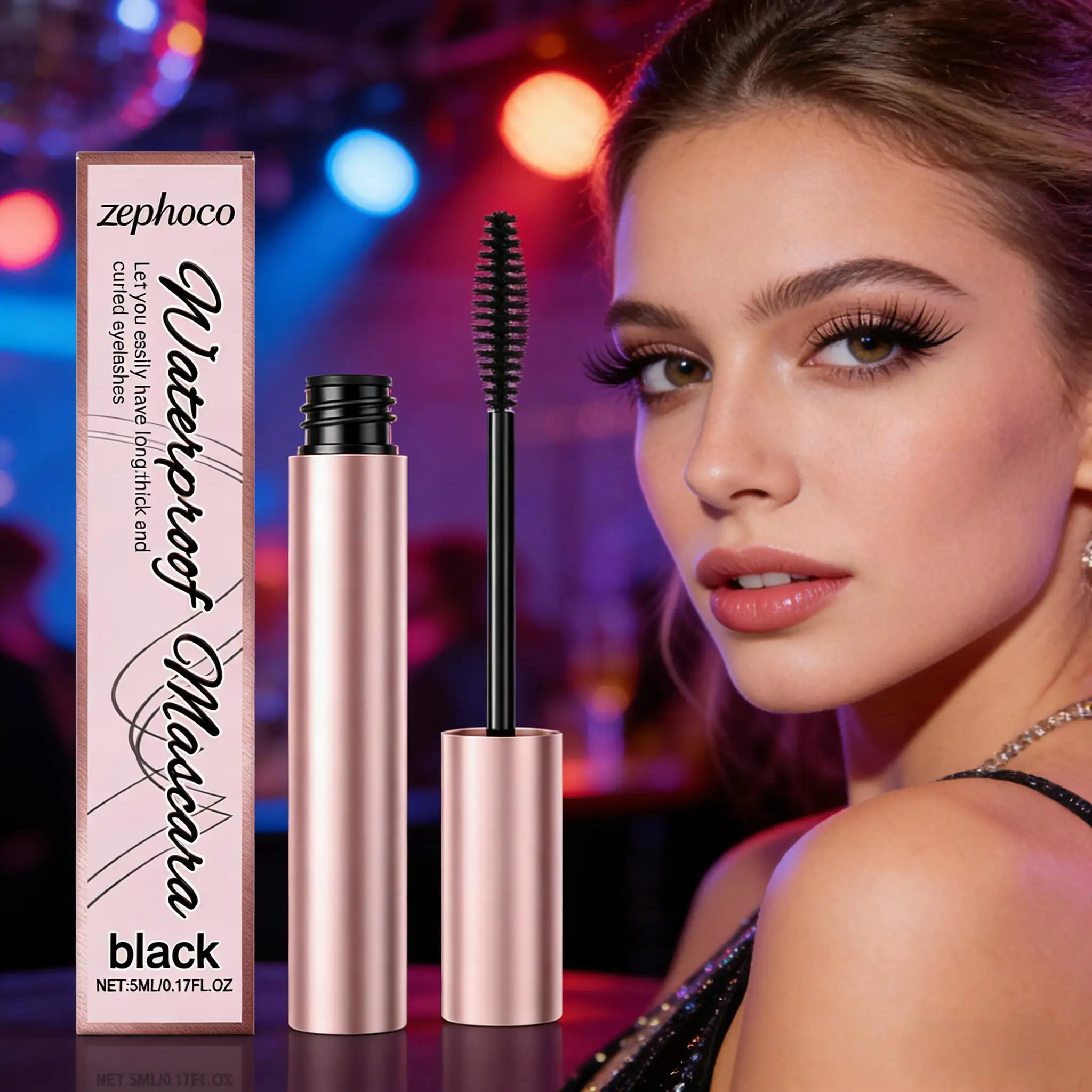 4d Black Mascara Waterproof Volumizing And Curling Silk Fiber_voghion.com