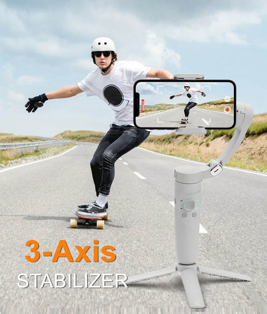 

Travel Sport 3 Axis Gimbal Stabilizer Smartphone Tripod for Anti Shake Vlog Video Mobile Foldable Selfie Stick for Shooting