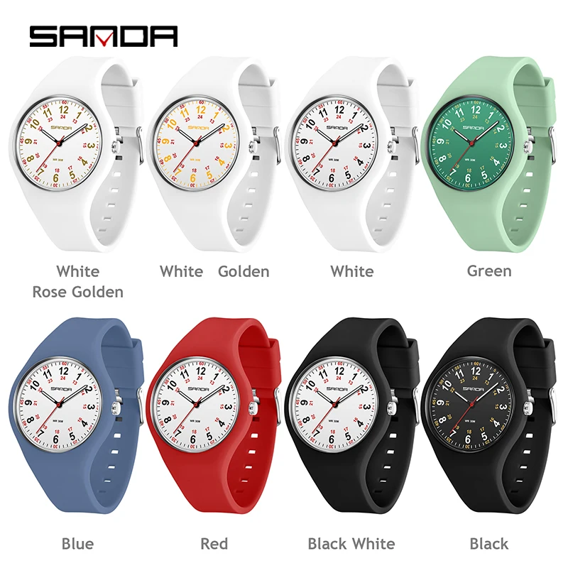Fashion Sanda Top Brand Hot Sale Women's Quartz Waterproof Silicone Strap Leisure Sports Ms Electronic Wrist Watches Reloj Mujer 4