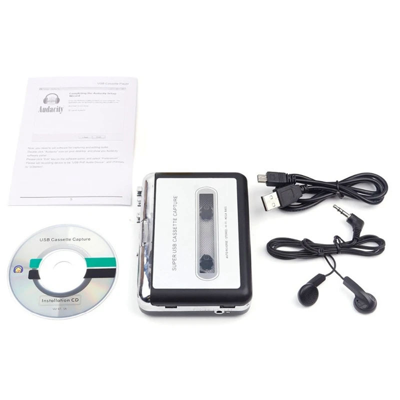 1Set Walkman Usb Tape Player Multifunzionale Comodo Nastro Per Scrivere Lettore Di Cassette Mp3