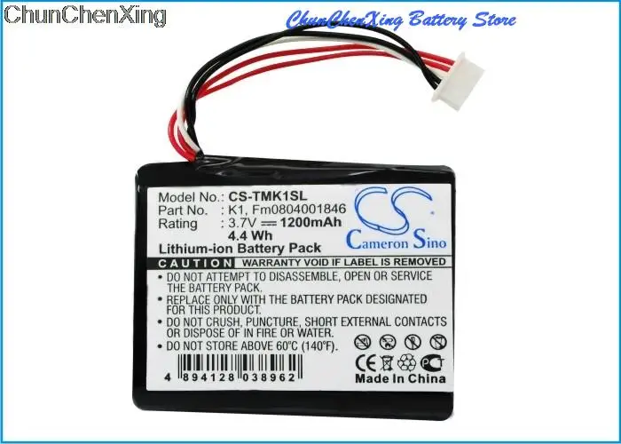 Cameron Sino 1200Mah Batteria Fm0804001846, K1 Per Tomtom One Xl Hd Traffic