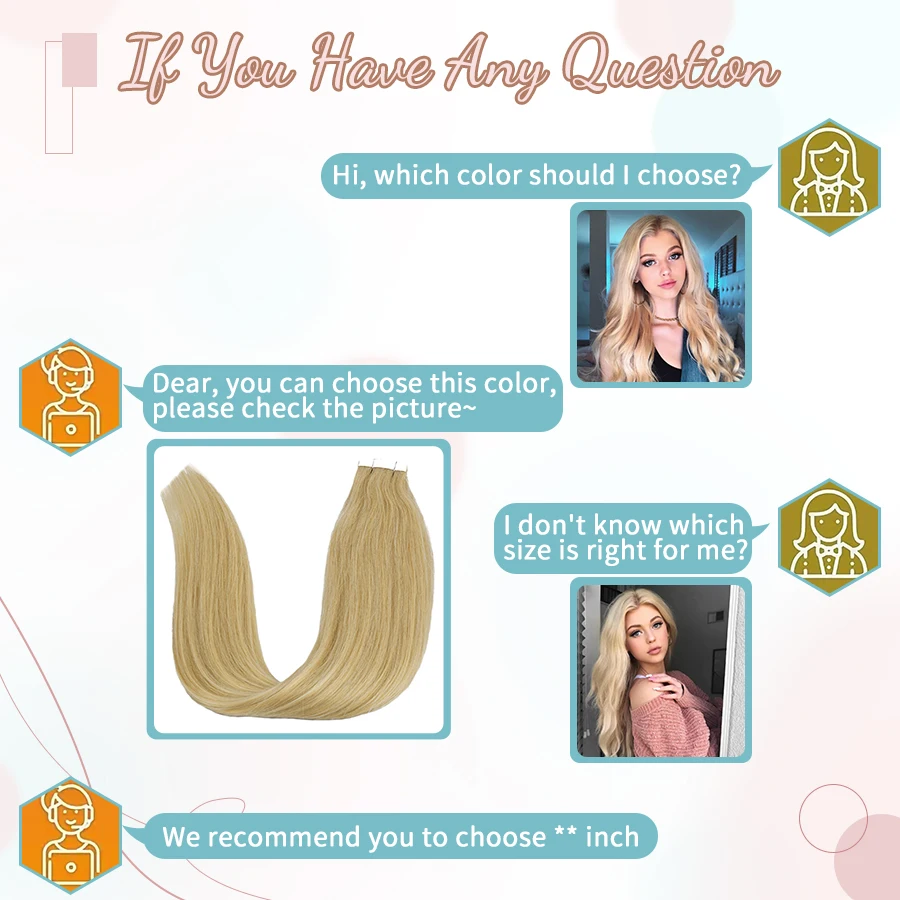 AW 12''-28'' Tape In Human Hair Extensions Straight Seamless Invisible Natural Machine Made Remy Adhesive Glue On Hair Extension