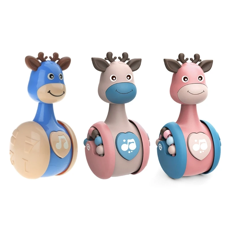 

Детский раздвижной стакан-погремушка, игрушка с мультяшным оленем, игрушка для ванны, сенсорный колокольчик для рукопожатия, на