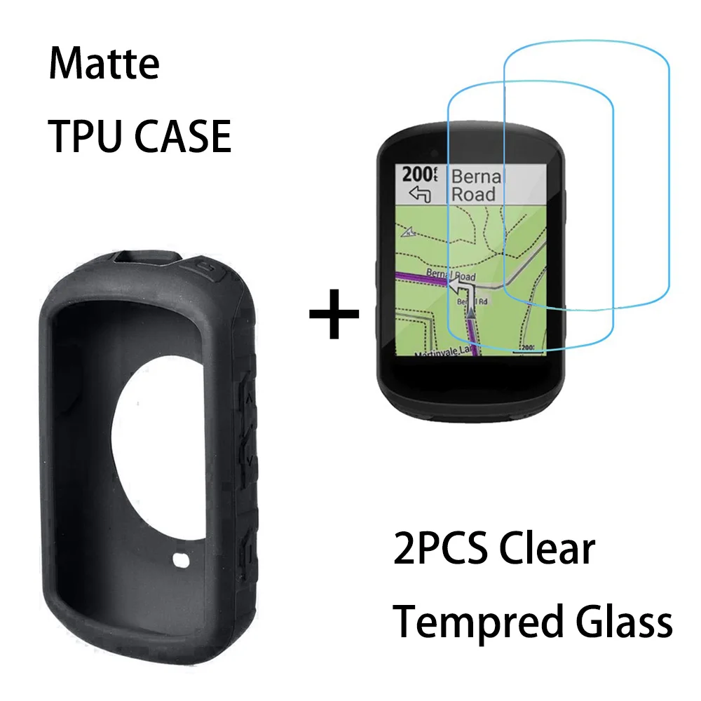 Protection d'écran et coque en silicone pour Garmin Edge 530 Gps (3+1pack),  film en verre trempé anti-rayures haute définition transparent : :  Électronique