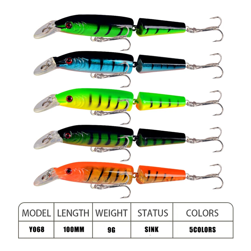 

10.5cm Artificial Jointed Pike Wobblers Carp Tackle Minnow Fishing Lures For Fishing Bass Croaker Black Fish Catfish Herring